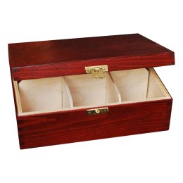 Drewniane Pudełko z 6 przegródkami - mahoń