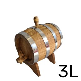 Beczka drewniana dębowa 3l wypalana na bimber, whisky lub wino + grawer
