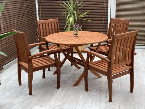Stół drewniany ogrodowy Bradford - okrągły średnica 110cm x 75H Stół drewniany ogrodowy Bradford - okrągły średnica 110cm x 75H