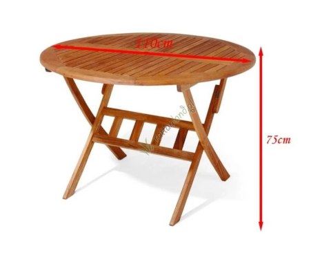 Stół drewniany ogrodowy Bradford - okrągły średnica 110cm x 75H Stół drewniany ogrodowy Bradford - okrągły średnica 110cm x 75H