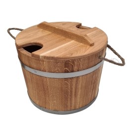 Wiadro beczka drewniana dębowa na witki do sauny 25l